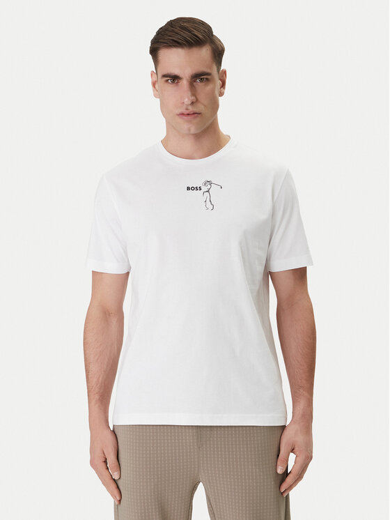 BOSS Tricou Birdie 50559387 Alb Regular Fit