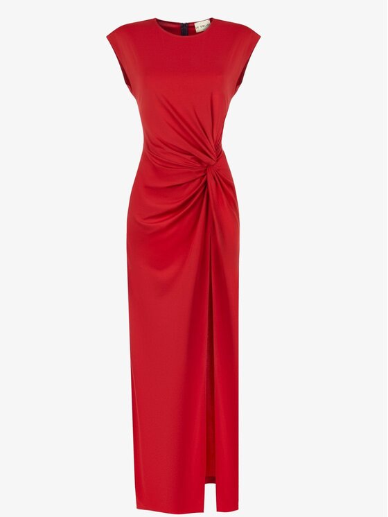 Le Collet Le Collet Sukienka dzianinowa SELYNE Czerwony Slim Fit