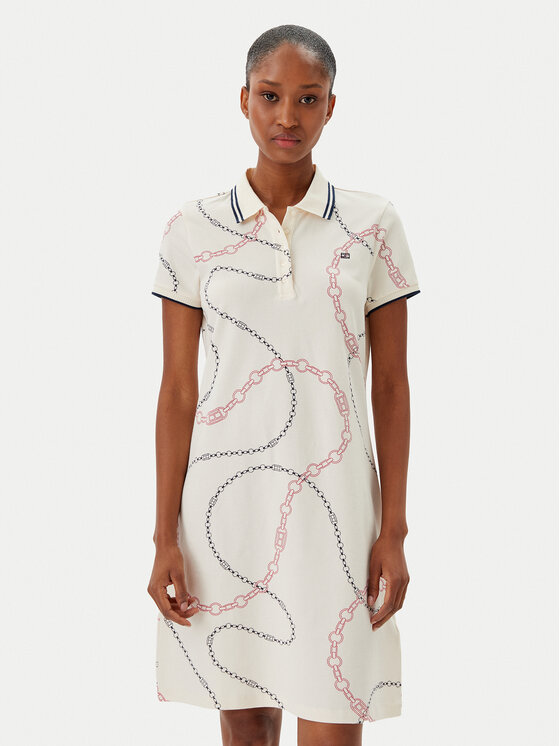 Tommy Hilfiger Tommy Hilfiger Rochie de zi WW0WW45532 Bej Regular Fit