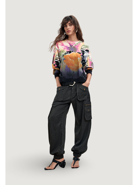 Desigual Desigual Πουλόβερ JERS_ROSE DEGRADE_LACROIX Μαύρο