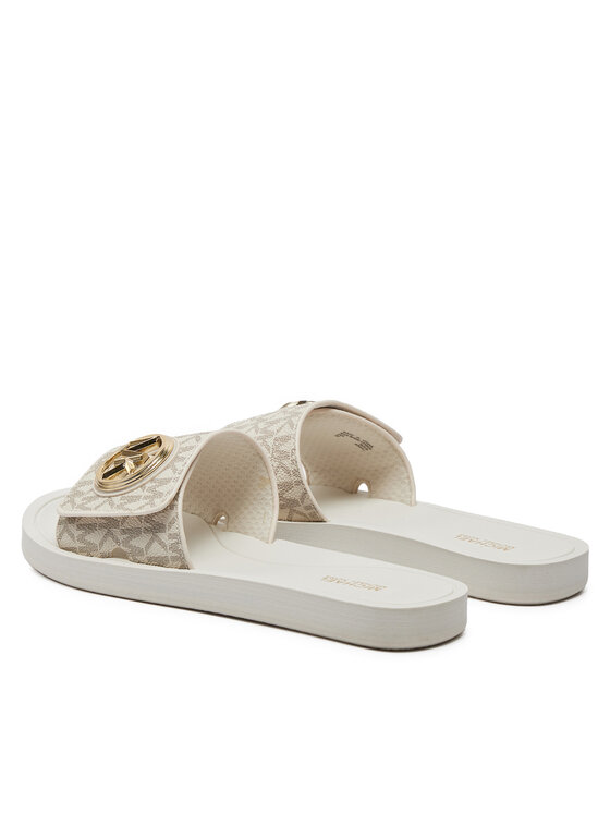 MICHAEL Michael Kors MICHAEL Michael Kors Klapki Mk Charm Slide 40R4MKFA1B Écru