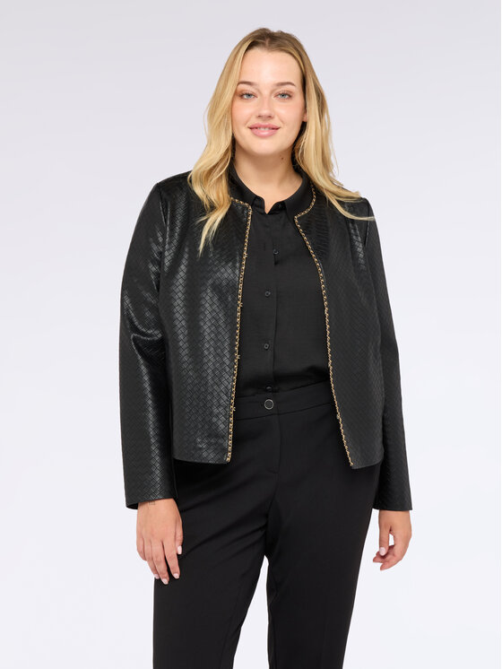 Fiorella Rubino Fiorella Rubino Giacca in similpelle R353T001230N033 Nero Boxy Fit