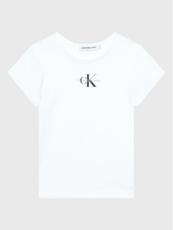 Calvin Klein Jeans T-krekls Micro Monogram IG0IG01470 Balts Regular Fit