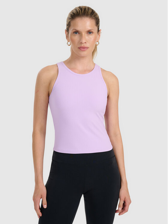 4F 4F Tank top SMART OFFICE Fioletowy jasny Slim Fit