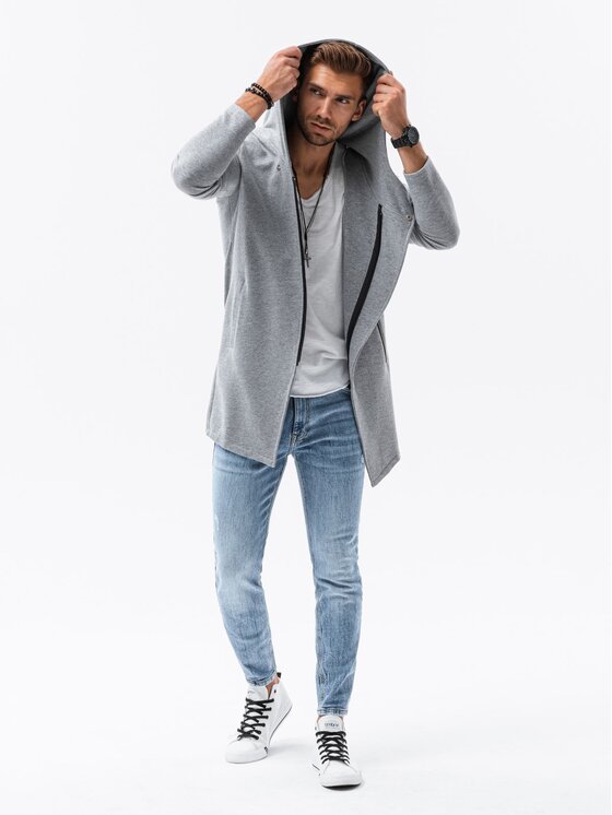 Ombre Ombre Mikina B668 Šedá Regular Fit