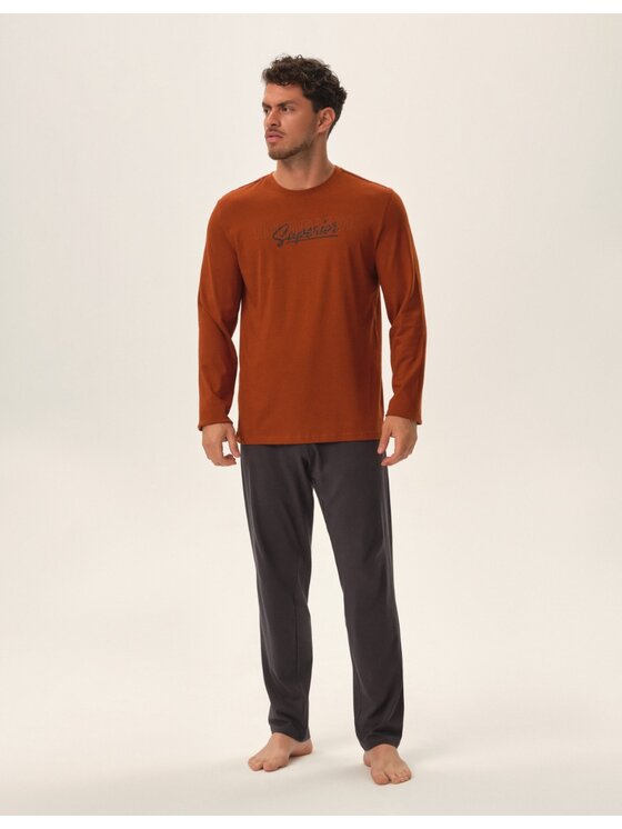 Henderson Henderson Piżama 41910 Pomarańczowy Regular Fit