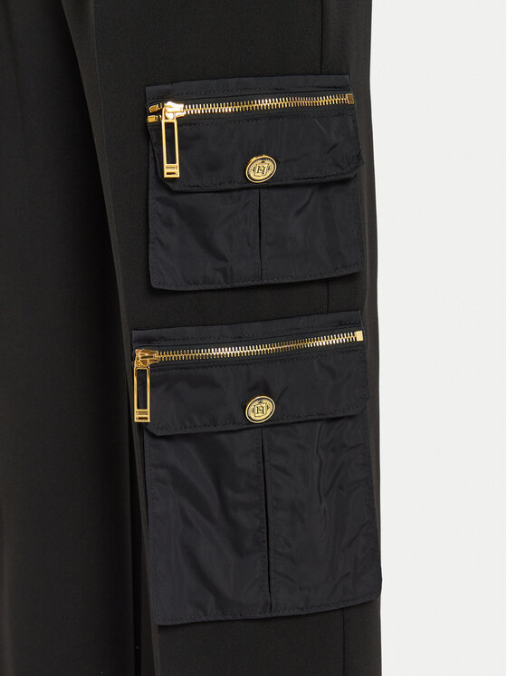 Elisabetta Franchi Elisabetta Franchi Παντελόνι υφασμάτινο PA-045-46E2 Μαύρο Relaxed Fit