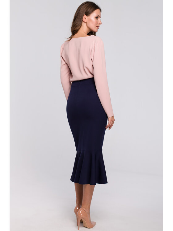Makover Makover Gonna midi K025 Blu scuro Regular Fit