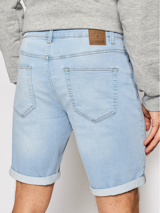 Only & Sons Only & Sons Pantaloni scurți de blugi Ply 22018587 Albastru celest Regular Fit