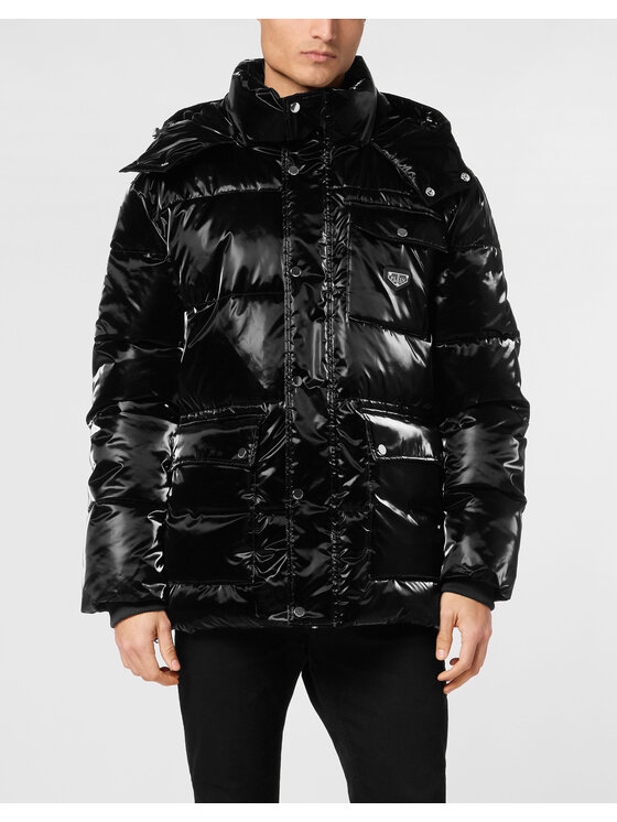 PHILIPP PLEIN PHILIPP PLEIN Vatovaná bunda 22881 Černá Regular Fit