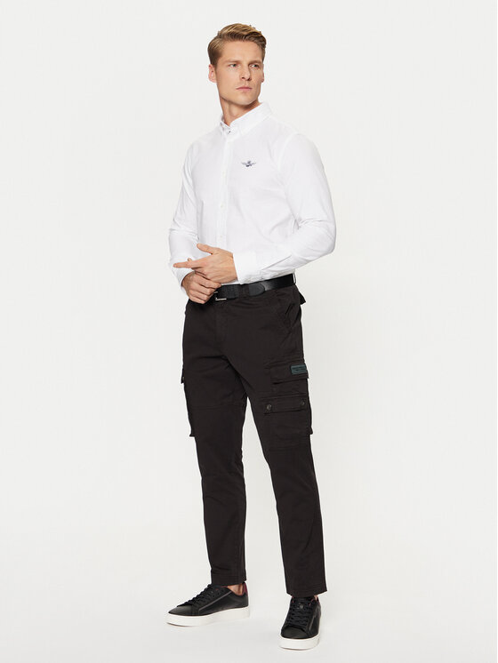 Aeronautica Militare Aeronautica Militare Hlače 242PA1632CT3399 Crna Tapered Fit