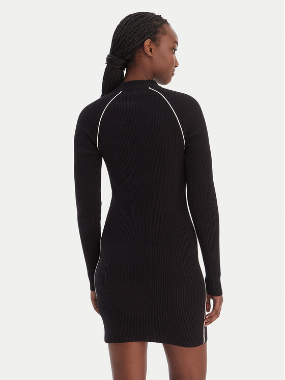 Tommy Jeans Tommy Jeans Strickkleid DW0DW21914 Schwarz Regular Fit