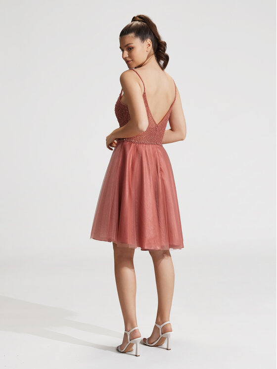 Hey Kyla Hey Kyla Коктейльна сукня 5AG014HK Оранжевий Regular Fit