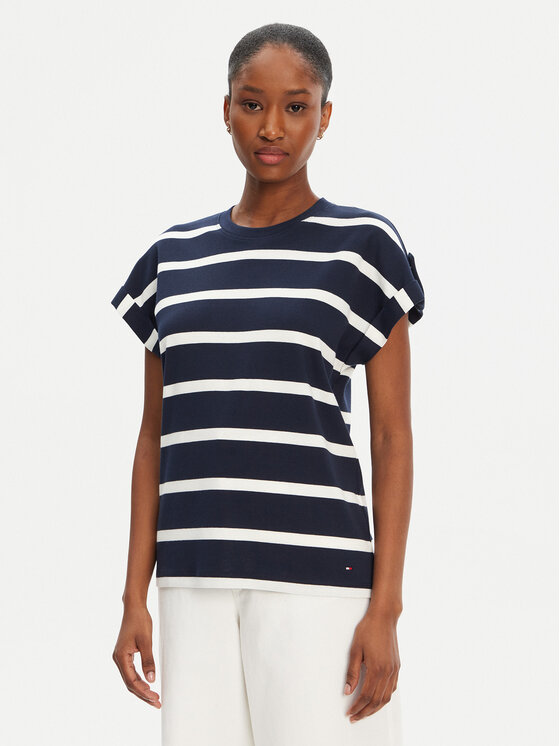 Tommy Hilfiger Tommy Hilfiger Футболка Gold Button WW0WW45628 Cиній Regular Fit