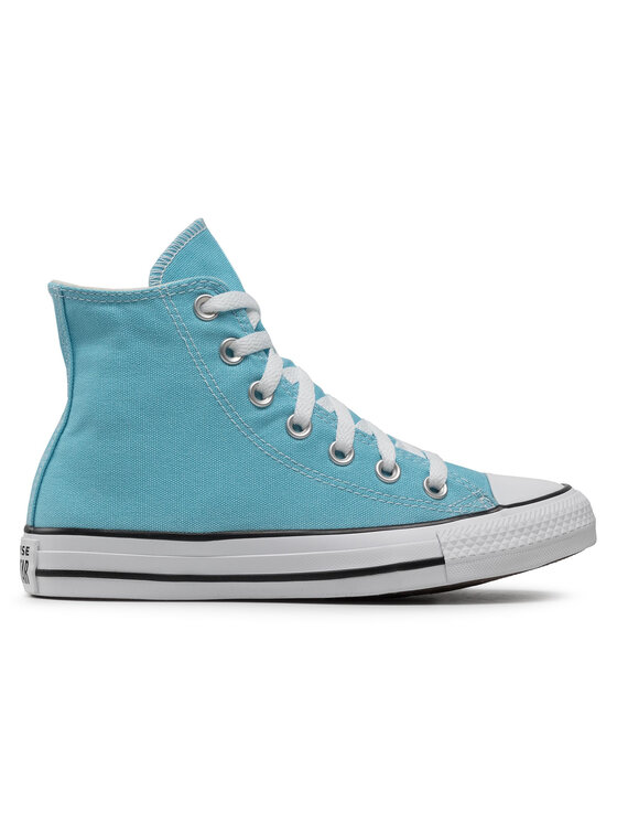 teal blue high top converse