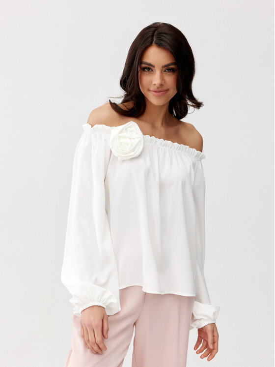 Roco Fashion Roco Fashion Bluzka Rosie Écru Regular Fit