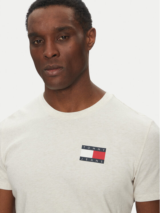 Tommy Jeans Tommy Jeans T-särk Essential DM0DM20740 Kreemjas Slim Fit