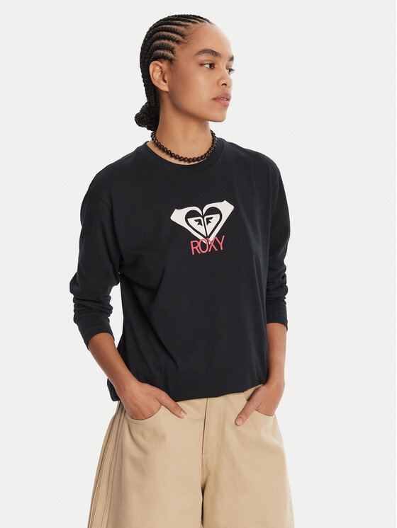 Roxy Roxy Majica Hangloose Art Ls ERJZT06035 Crna Regular Fit