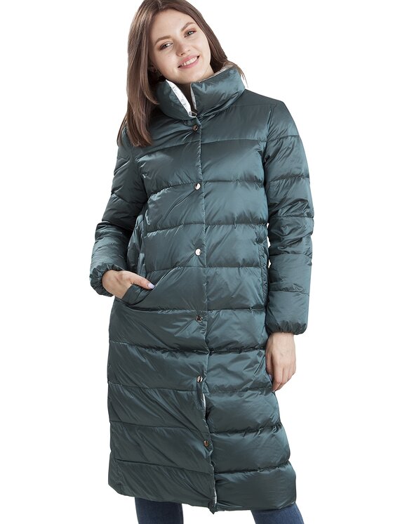 Perso Perso Kurtka damska BLH201026FX Zielony Regular Fit
