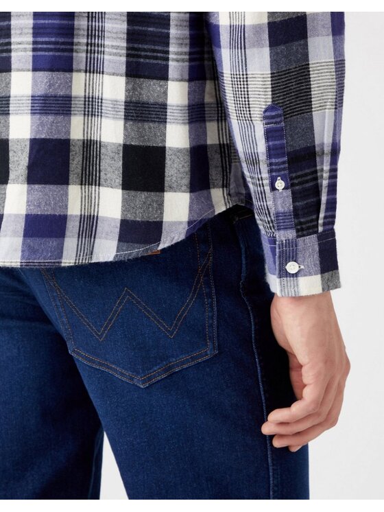 Wrangler Wrangler Koszula 1 PKT SHIRT Fioletowy Regular Fit