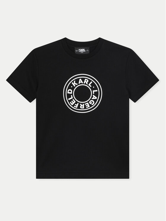 Karl Lagerfeld Kids Karl Lagerfeld Kids Marškinėliai Z30235 S Juoda Regular Fit