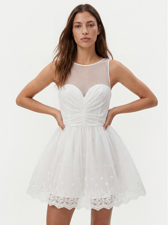 Bardot Bardot Rochie cocktail Hilda Hoop 60223DB Alb Regular Fit