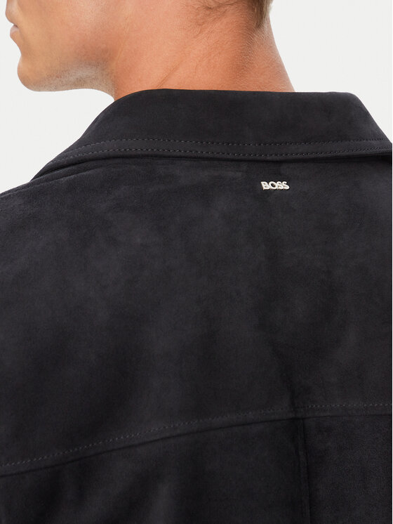 BOSS BOSS Кожено яке H-Malbano7 50563869 Тъмносин Regular Fit