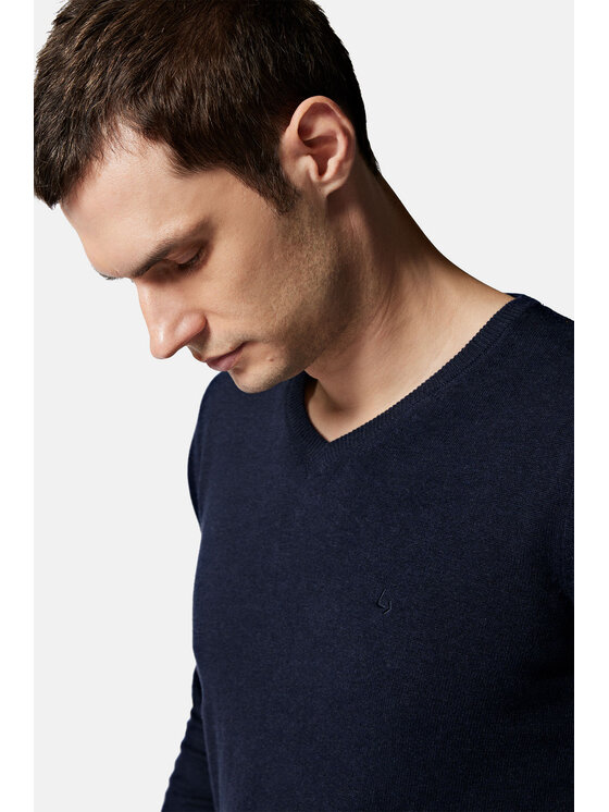 Lancerto Lancerto Sweter Anthony SW073223000048 Granatowy Regular Fit