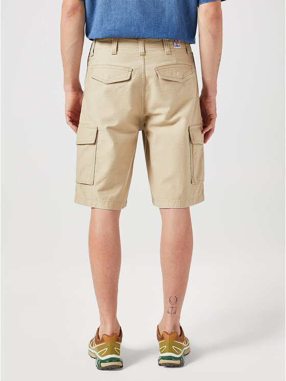 Wrangler Wrangler Pantaloncini di tessuto CASEY CARGO SHORT Beige Regular Fit