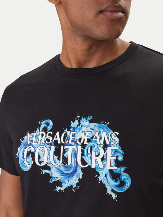 Versace Jeans Couture Versace Jeans Couture T-Shirt 80GAHE02 CJ00E Czarny Regular Fit