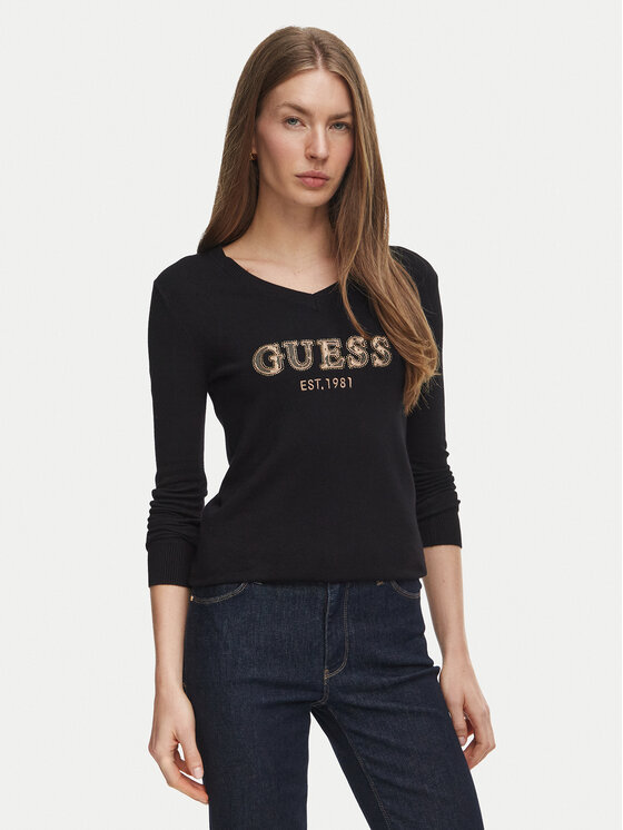 Guess Guess Pulover W6BR55 Z1456 Črna Regular Fit