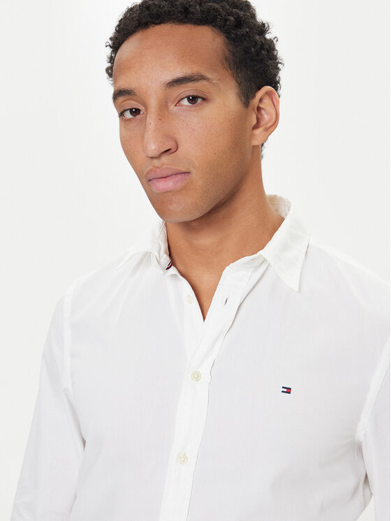 Tommy Hilfiger Tommy Hilfiger Риза MW0MW40460 Бял Slim Fit