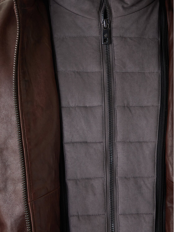 Milestone Milestone Giacca di pelle Ms Barney 531063 21295 Marrone Regular Fit