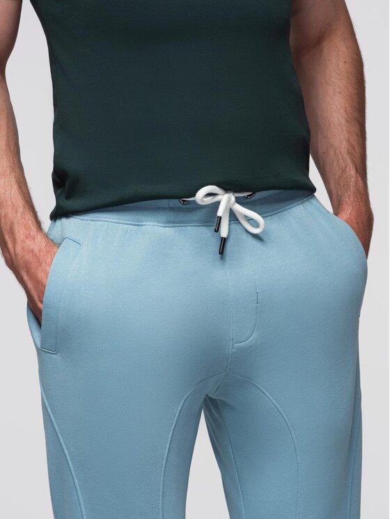 Ombre Ombre Spodnie dresowe OM-PABS-0173 Niebieski Regular Fit
