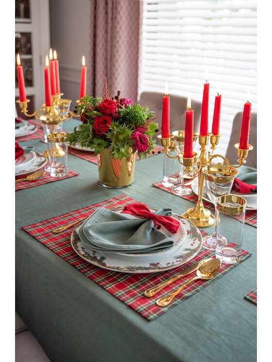 Roseberry Home Roseberry Home Obrus Red Tartan Czerwony
