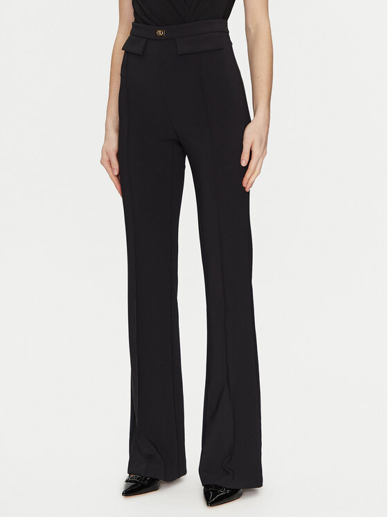 Damskie Spodnie materiałowe Elisabetta Franchi, Rozmiar 40, Czarne, PA-078-51E2-V300
