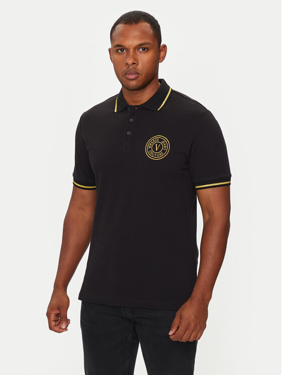 Versace Jeans Couture Polo 77GAGT00 CJ01T Melns Regular Fit