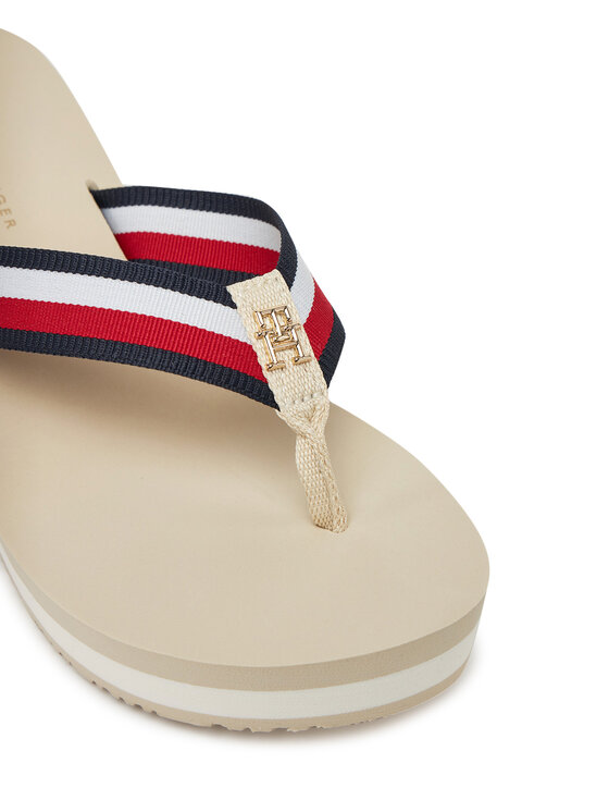 Tommy Hilfiger Tommy Hilfiger Flip-flops Th Corporate Wedge Beach Sandal FW0FW08520 Bézs