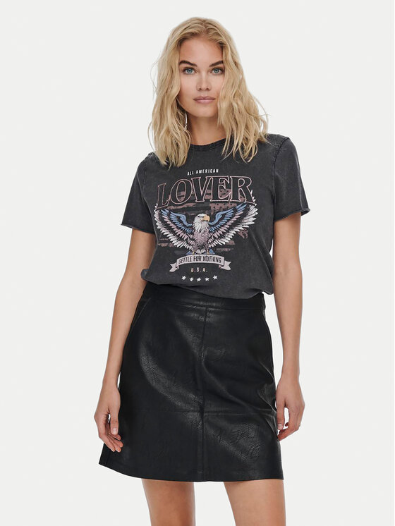 ONLY ONLY Tricou Lucy 15215721 Negru Regular Fit