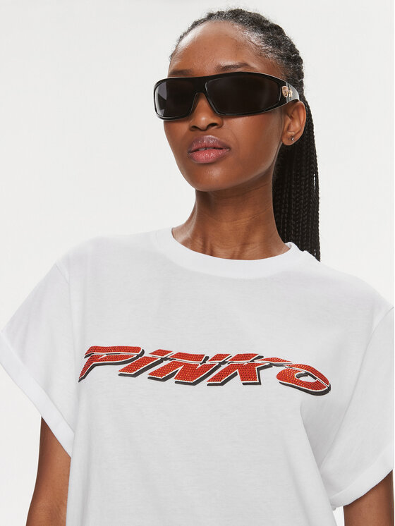 PINKO Pinko T-Shirt 103138 A1P7 Biały Relaxed Fit