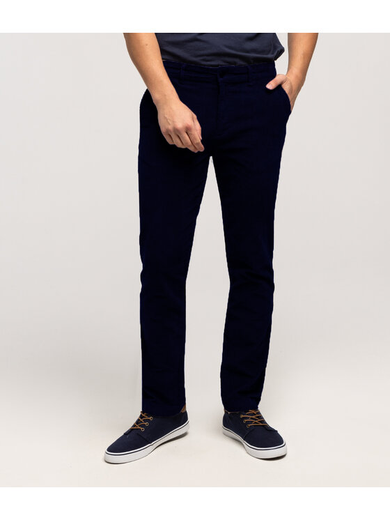 Lee Cooper Lee Cooper Chinosy DREK 4161 Granatowy Straight Fit