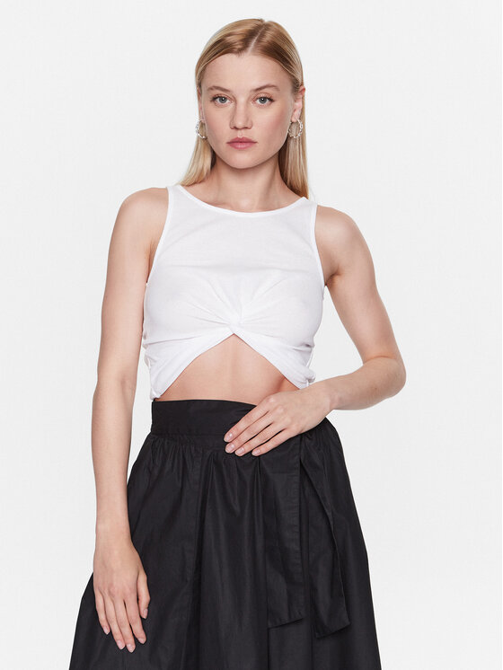 Sisley Sisley топ 3FPZLH00I Бял Regular Fit