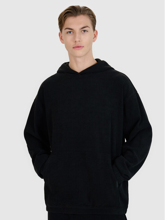 4F 4F Bluza MIDSHOP TEXTILE Czarny Oversize