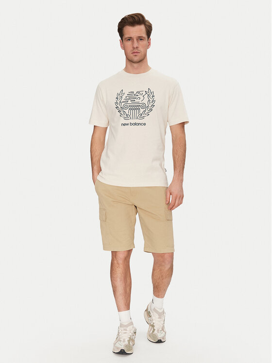 New Balance New Balance Marškinėliai MT51974 Smėlio Relaxed Fit