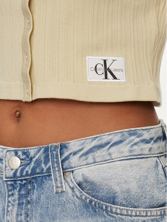 Calvin Klein Jeans Calvin Klein Jeans Kardigán J20J223149 Zelená Slim Fit