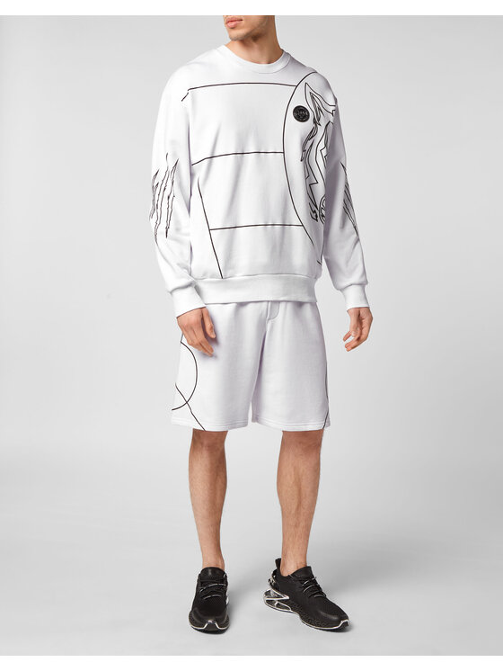 Plein Sport Plein Sport Longsleeve 2505 Biały Regular Fit