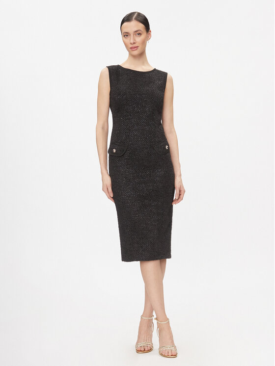 Rinascimento Rinascimento Sukienka koktajlowa CFC0116876003 Czarny Slim Fit