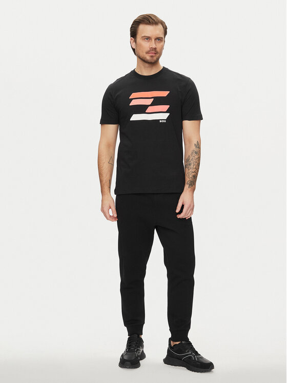 BOSS Boss T-särk 50513005 Must Regular Fit