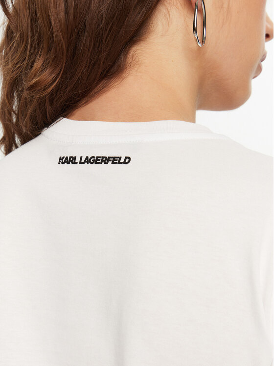 KARL LAGERFELD KARL LAGERFELD Tricou A1W17131 Alb Regular Fit