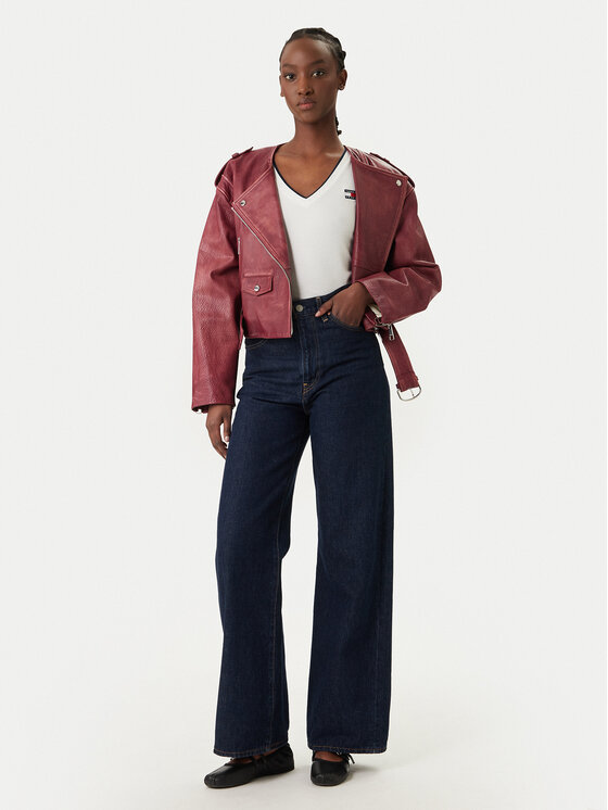 Tommy Jeans Tommy Jeans Majica DW0DW22275 Bela Slim Fit